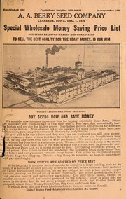 Cover of: Special wholesale money saving price list: Dec. 1, 1920