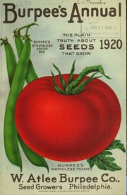 Cover of: Burpee's annual: the plain truth about seeds that grow