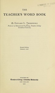 Cover of: The teacher's word book