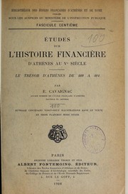 Cover of: Études sur l'histoire financière d'Athènes au ve siècle: le trésor d'Athènes de 480 à 404