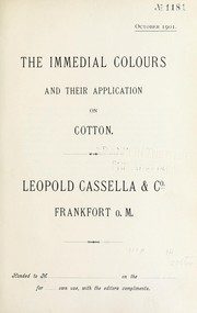 Cover of: The immedial colours and their application on cotton