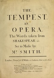 Cover of: The tempest: an opera