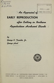 Cover of: An appraisal of early reproduction after cutting in northern Appalachian hardwood stands