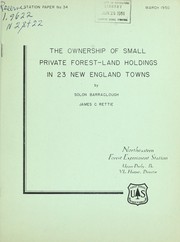 Cover of: The ownership of small private forest-land holdings in 23 New England towns