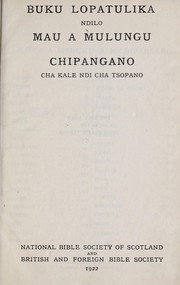 Cover of: Chipangano Chatsopano: cha ambuye wathu Yesu Kristu