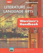 Cover of: Literature Language Arts Second Course Grade 8 Holt Literature Language Arts Warriners Handbook Ca
