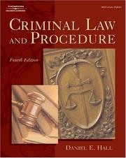 Cover of: Criminal law and procedure by Hall, Daniel