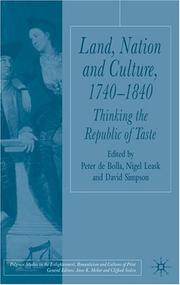 Cover of: Land, nation and culture, 1740-1840: thinking the republic of taste
