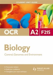 Cover of: Control Genomes Environment Ocr A2 Biology Student Guide Unit F215