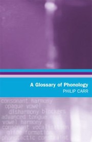 Cover of: A Glossary Of Phonology by 