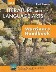Cover of: Literature Language Arts First Course Grade 7 Holt Literature Language Arts Warriners Handbook