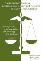 Cover of: Contemporary Issues In Criminological Theory And Research The Role Of Social Institutions by 