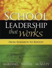 Cover of: SCHOOL LEADERSHIP THAT WORKS by Robert J. Marzano, Timothy Waters, Brian A. Mcnulty