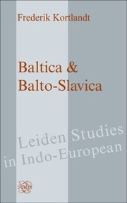 Baltica Baltoslavica by Frederik Kortlandt