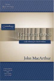 Cover of: The MacArthur Bible Studies: 1 Corinthians (Macarthur Bible Studies)