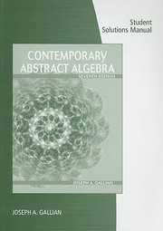 Cover of: Contemporary Abstract Algebra Student Solutions Manual