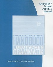 Cover of: Handbuch Zur Deutschen Grammatik Arbeitsheft Student Activities Manual