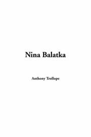 Cover of: Nina Balatka | Anthony Trollope