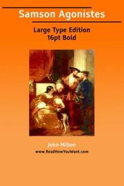 Cover of: Samson Agonistes (Large Print) | John Milton