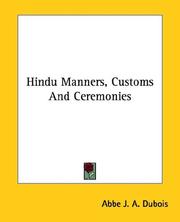 Cover of: Hindu Manners, Customs and Ceremonies