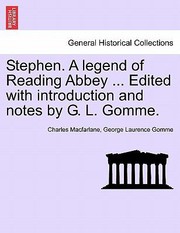 Cover of: Stephen A Legend Of Reading Abbey Edited With Introduction And Notes By