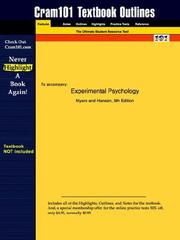 Cover of: Experimental Psychology (Cram101 Textbook Outlines - Textbook NOT Included)