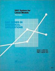 SAS System for linear models by Ramon C. Littell
