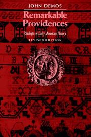Cover of: Remarkable providences by [compiled by] John Demos.