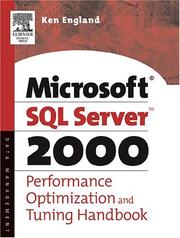 Cover of: Microsoft SQL Server 2000 Performance Optimization and Tuning Handbook by Ken England