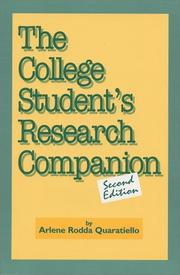 Cover of: The college student's research companion by Arlene Rodda Quaratiello