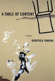 Cover of: A table of content: poems