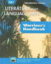 Cover of: California Holt Literature and Language Arts Warriners Handbook Introductory Course
