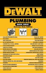 Cover of: Dewalt Plumbing Quick Check Extreme Duty Edition