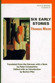 Cover of: Six Early Stories (Sun and Moon Classics) by Thomas Mann