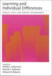 Cover of: Learning and individual differences: process, trait, and content determinants