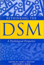 Rethinking the DSM : a psychological perspective