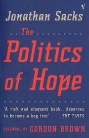 The politics of hope by Jonathan Sacks