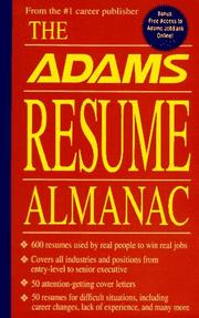 Cover of: The Adams resume almanac by [the editors of Bob Adams, Inc.]
