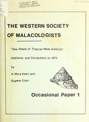 Cover of: "Sea shells of tropical west America": additions and corrections to 1975