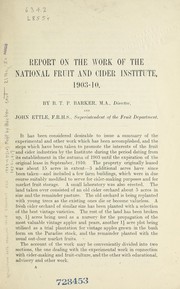 Cover of: Report for the years 1903-10 | Long Ashton (England). National Fruit and Cider Institute