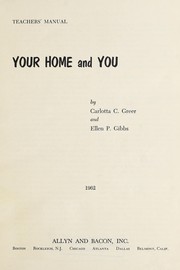 Cover of: Your home and you: unit course in home economics