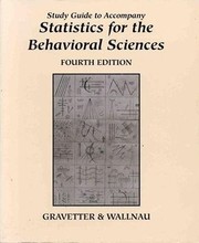 Cover of: Study Guide To Accompany Statistics For The Behavioral Sciences