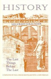 Cover of: History by Siegfried Kracauer, Paul Oskar Kristeller