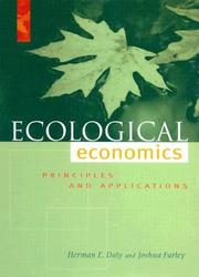 Cover of: Ecological Economics: Principles And Applications