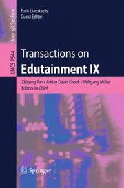 Cover of: Transactions On Edutainment Ix