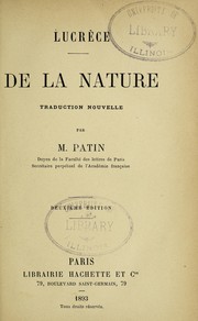 De la nature by Titus Lucretius Carus