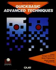 Cover of: QuickBASIC advanced techniques