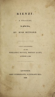 Cover of: Rienzi: a tragedy, in five acts