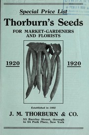 Cover of: Special price list for market gardeners and florists: 1920