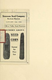 Cover of: Northern grown seed corn: current net price list